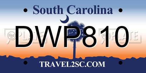 DWP810 South Carolina License Plate