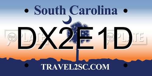 DX2E1D South Carolina License Plate