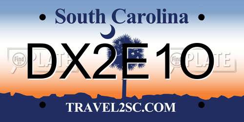 DX2E1O South Carolina License Plate