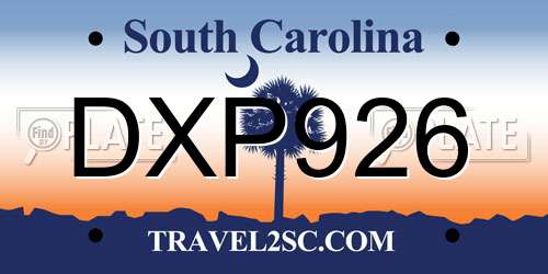 DXP926 South Carolina License Plate