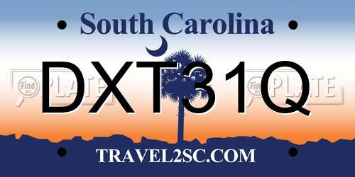 DXT31Q South Carolina License Plate