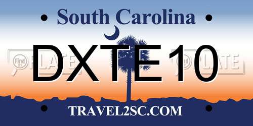 DXTE10 South Carolina License Plate