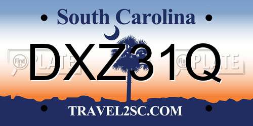 DXZ31Q South Carolina License Plate