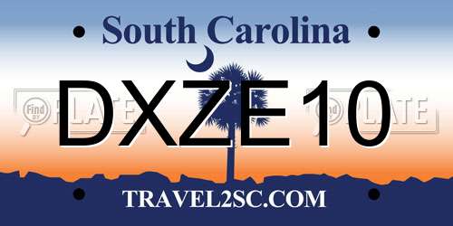 DXZE10 South Carolina License Plate