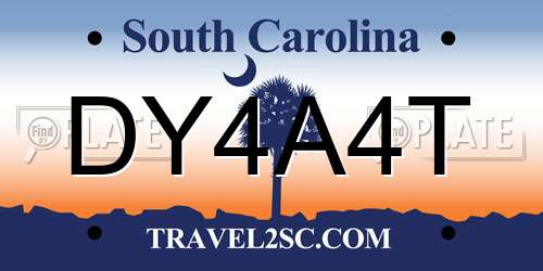 DY4A4T South Carolina License Plate