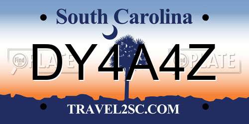 DY4A4Z South Carolina License Plate