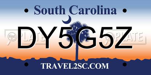 DY5G5Z South Carolina License Plate