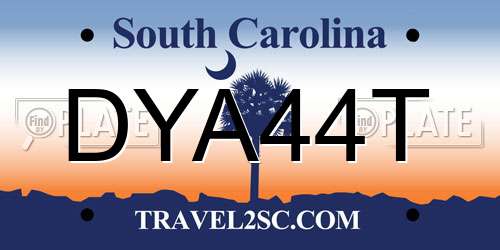 DYA44T South Carolina License Plate