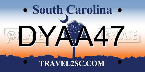 DYAA47 South Carolina License Plate