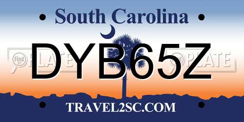 DYB65Z South Carolina License Plate