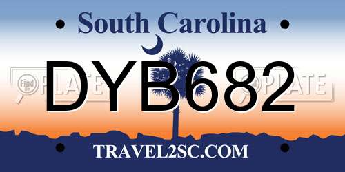DYB682 South Carolina License Plate