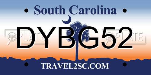 DYBG52 South Carolina License Plate