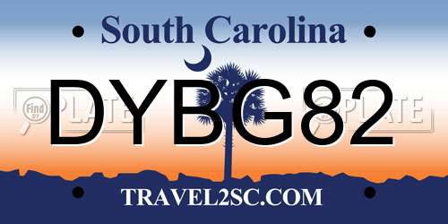 DYBG82 South Carolina License Plate
