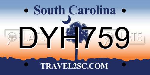 DYH759 South Carolina License Plate
