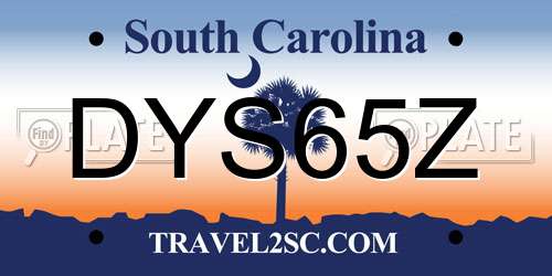 DYS65Z South Carolina License Plate
