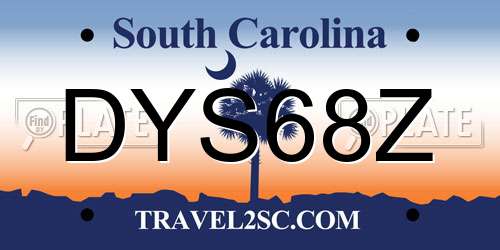 DYS68Z South Carolina License Plate