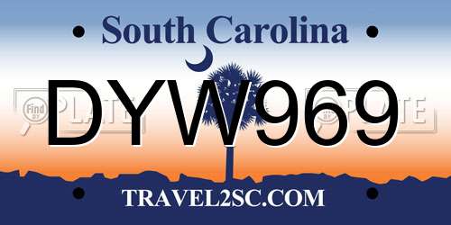 DYW969 South Carolina License Plate
