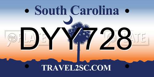 DYY728 South Carolina License Plate
