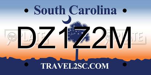 DZ1Z2M South Carolina License Plate