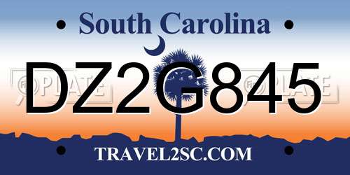DZ2G845 South Carolina License Plate