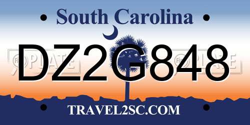 DZ2G848 South Carolina License Plate