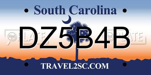 DZ5B4B South Carolina License Plate