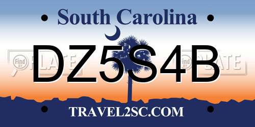 DZ5S4B South Carolina License Plate
