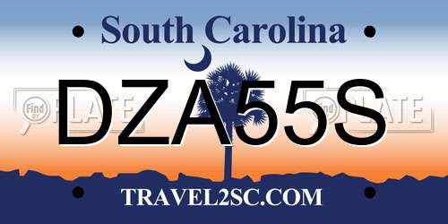 DZA55S South Carolina License Plate
