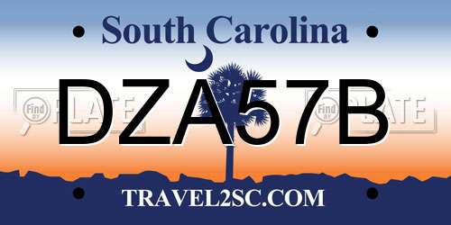 DZA57B South Carolina License Plate