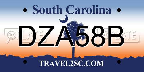DZA58B South Carolina License Plate