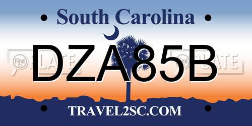 DZA85B South Carolina License Plate
