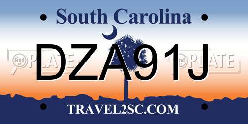 DZA91J South Carolina License Plate