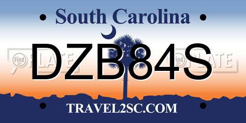 DZB84S South Carolina License Plate