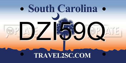 DZI59Q South Carolina License Plate