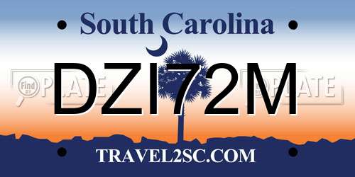 DZI72M South Carolina License Plate