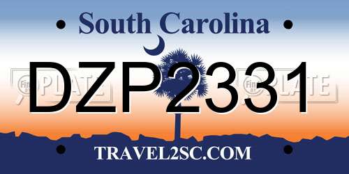 DZP2331 South Carolina License Plate