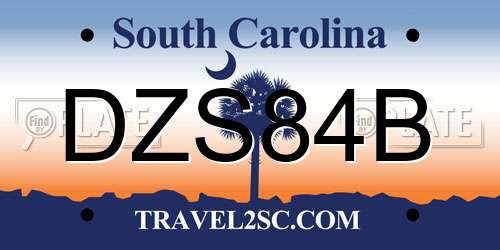 DZS84B South Carolina License Plate