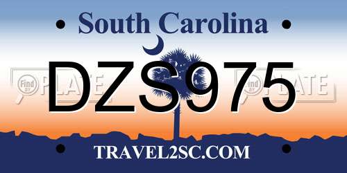 DZS975 South Carolina License Plate