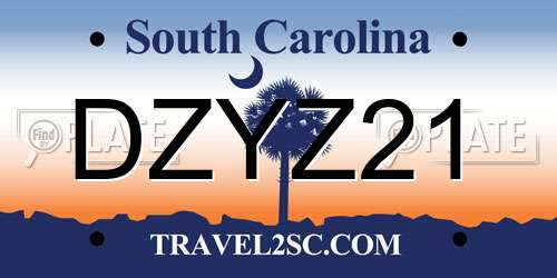 DZYZ21 South Carolina License Plate