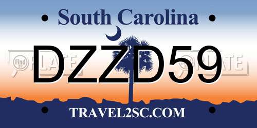 DZZD59 South Carolina License Plate