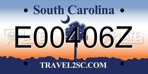 E00406Z South Carolina License Plate