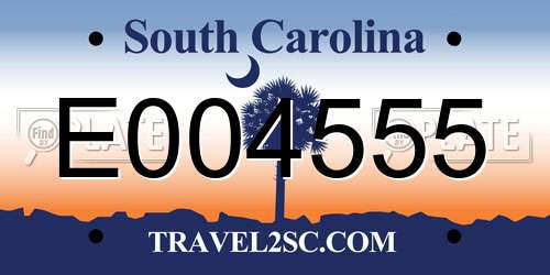 E004555 South Carolina License Plate