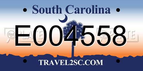 E004558 South Carolina License Plate