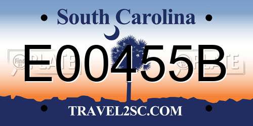 E00455B South Carolina License Plate
