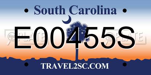 E00455S South Carolina License Plate