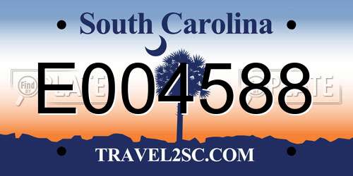 E004588 South Carolina License Plate