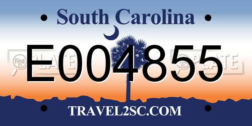 E004855 South Carolina License Plate