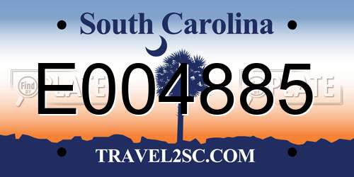 E004885 South Carolina License Plate
