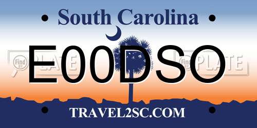 E00DSO South Carolina License Plate