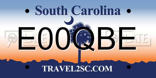 E00QBE South Carolina License Plate